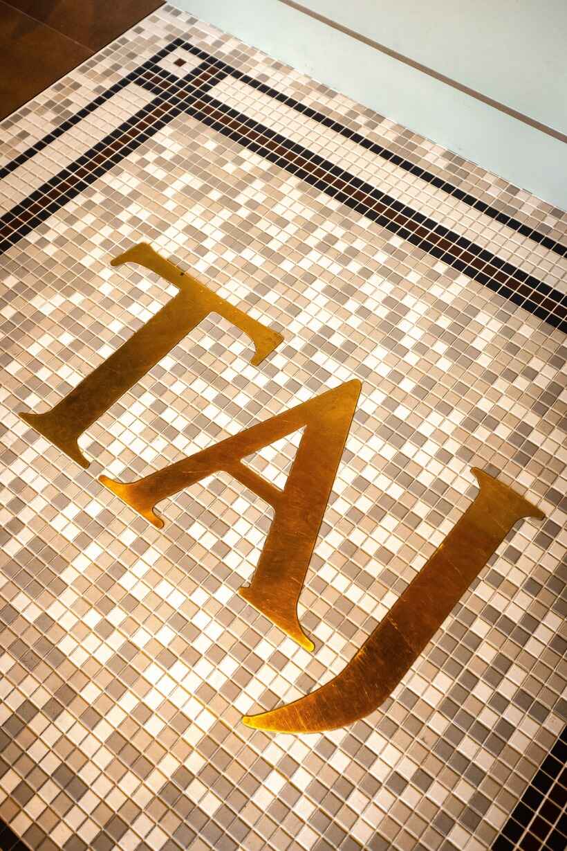tile floor at the restaurant entrance